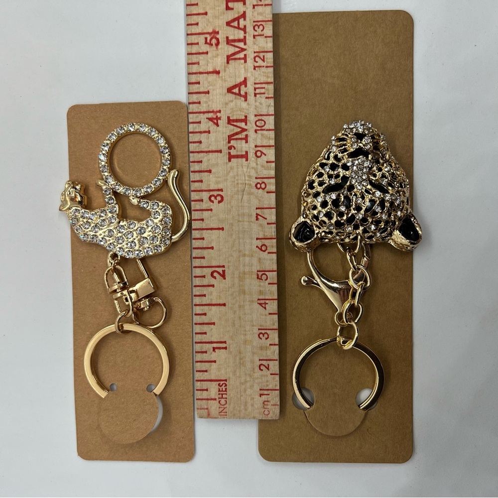 Set of 5 Rhinestone Animal Keychains | NIP Bag Purse Charms Keychain Bling Lot - Picture 8 of 13